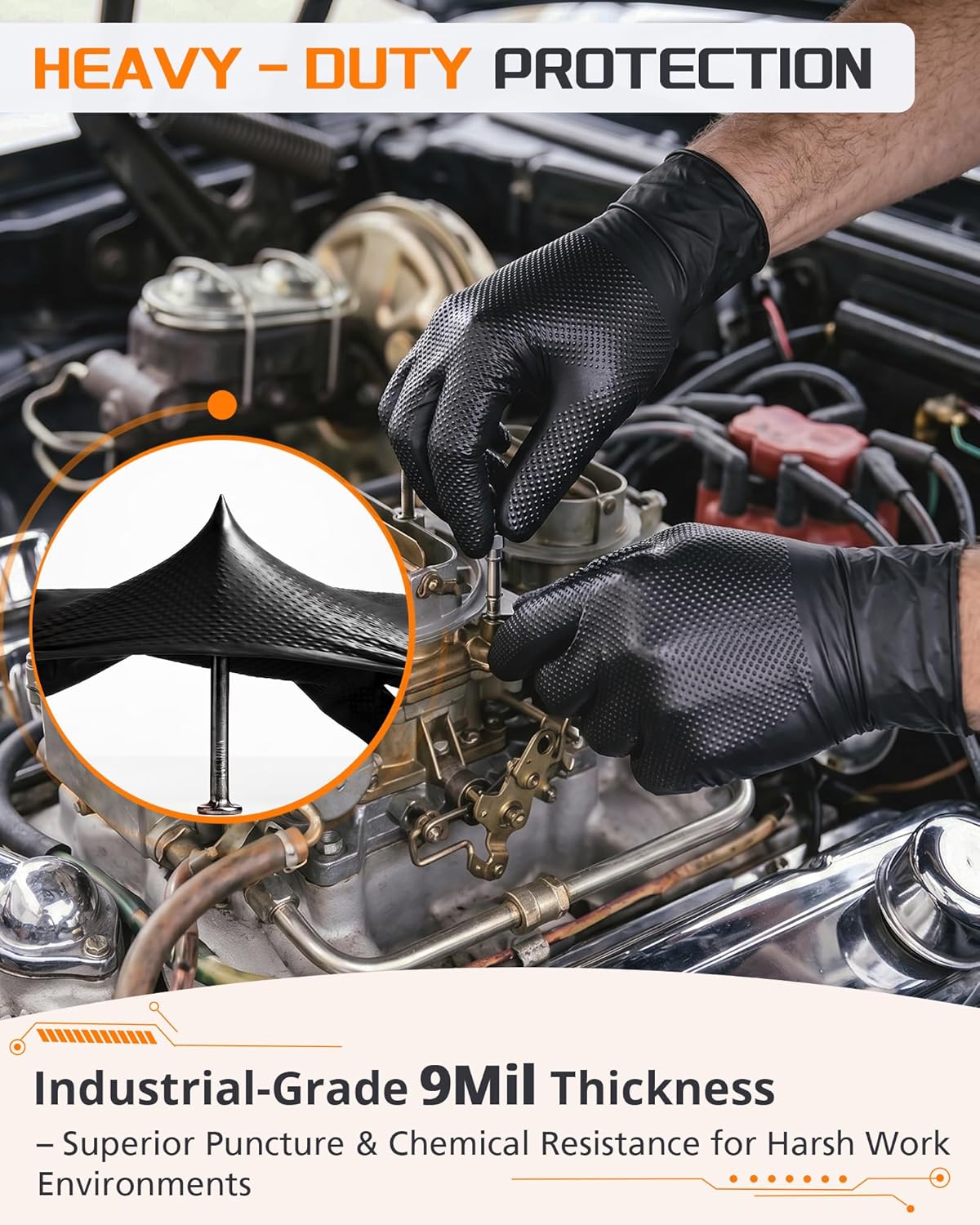 9mil Heavy Duty Disposable Nit - Nitrile Mechanic Glove บทวิจารณ์และราคา
