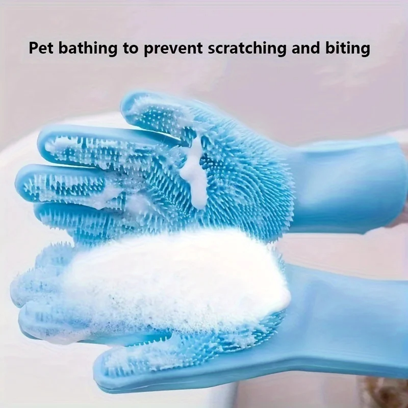 Pet Grooming Cleaning Gloves D - Rubber Glove Cleaning บทวิจารณ์และราคา