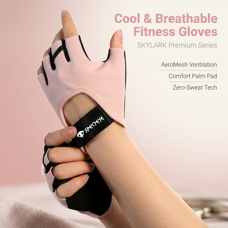 Women Pink Half Finger Fitness - Workout Glove Gym บทวิจารณ์และราคา