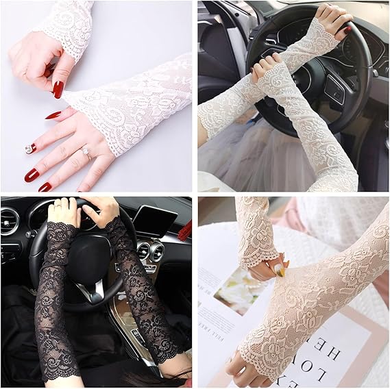 New 1Pair Sexy Lace Hollow-Out - Fingerless Glove Knit บทวิจารณ์และราคา