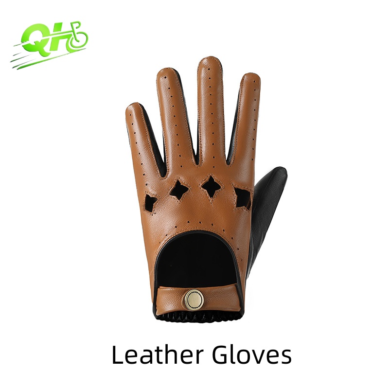 Men Leather Gloves Motorcycle  - Leather Driving Glove บทวิจารณ์และราคา