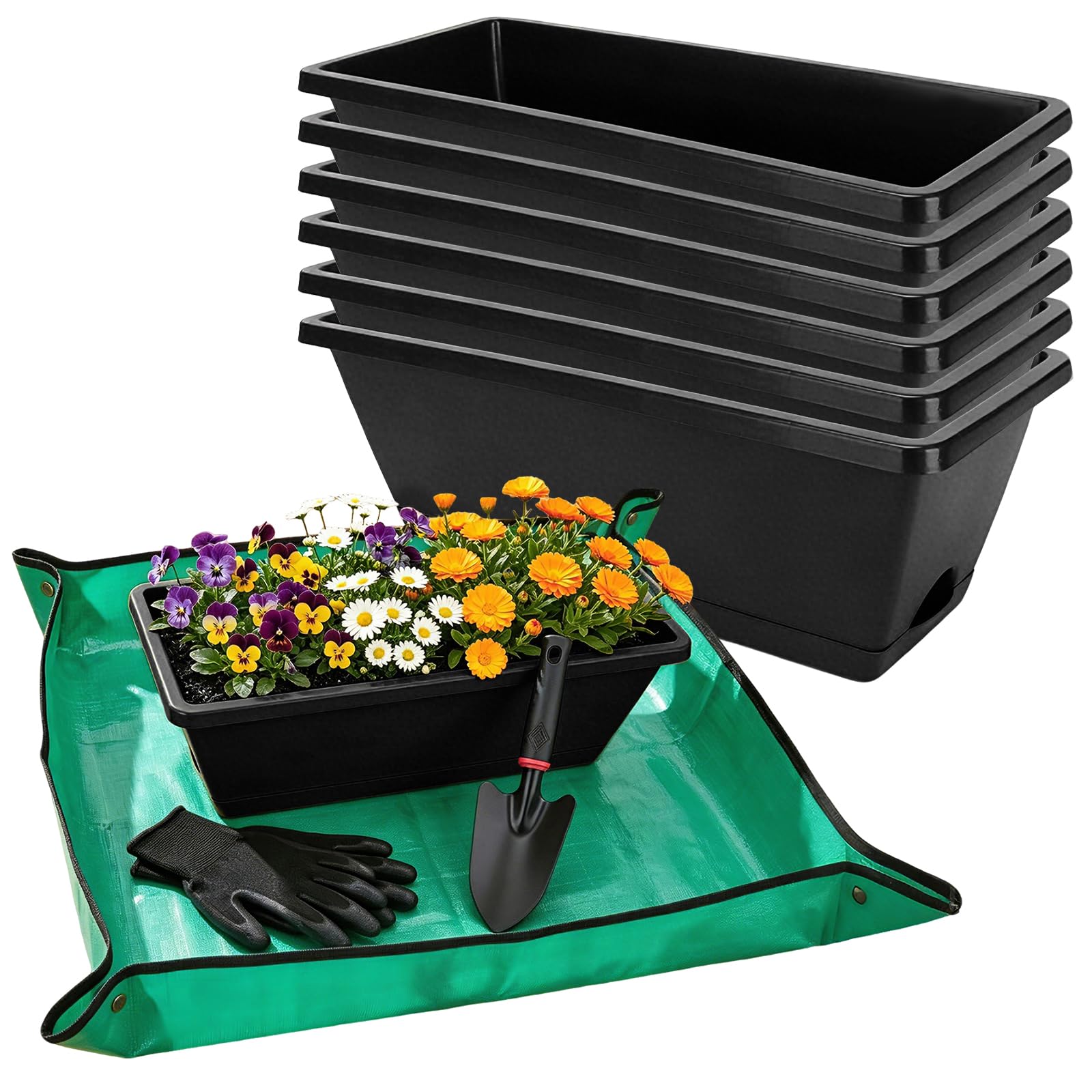 7 Black 17-Inch Rectangular Pl - Gardening Glove Waterproof บทวิจารณ์และราคา