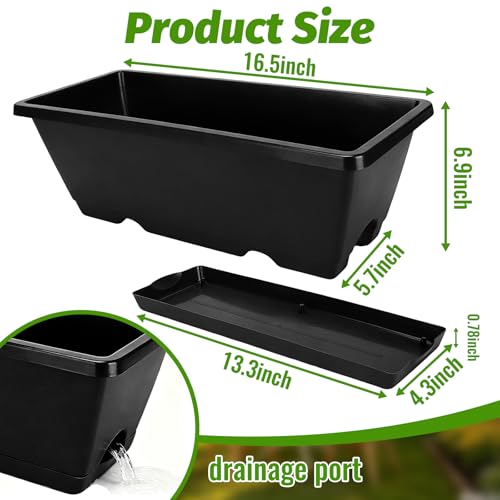 7 Black 17-Inch Rectangular Pl - Gardening Glove Waterproof บทวิจารณ์และราคา