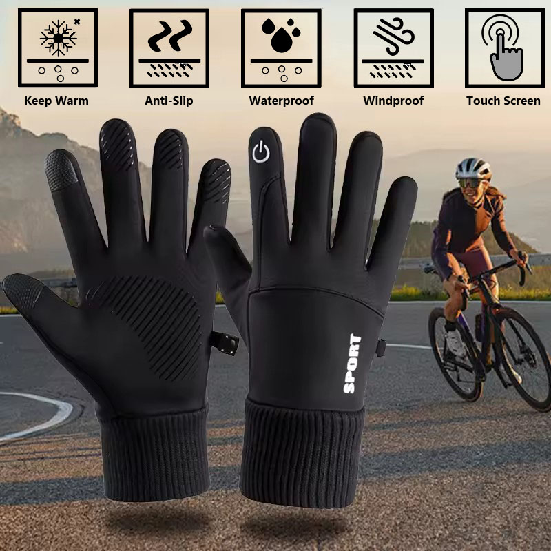 Black Winter Warm Full Fingers - Ski Glove Waterproof บทวิจารณ์และราคา
