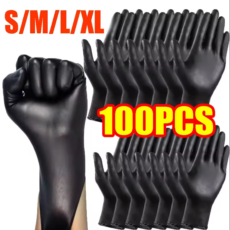100/50/20PCS Black Nitrile Glo - Nitrile Mechanic Glove บทวิจารณ์และราคา