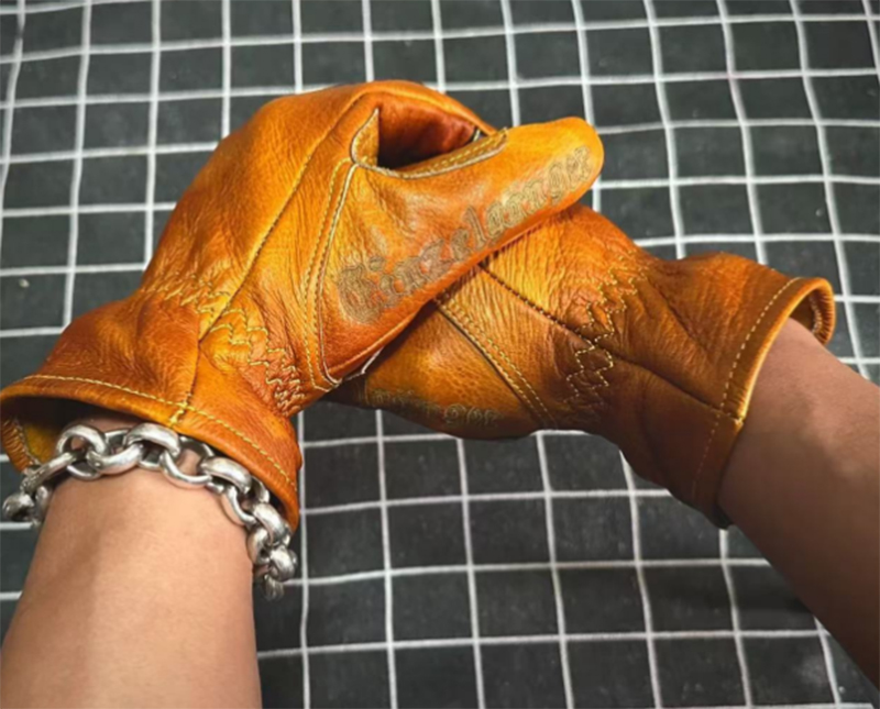 Handmade Genuine Leather Retro - Motorcycle Glove Knuckle บทวิจารณ์และราคา