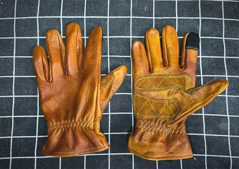 Handmade Genuine Leather Retro - Motorcycle Glove Knuckle บทวิจารณ์และราคา