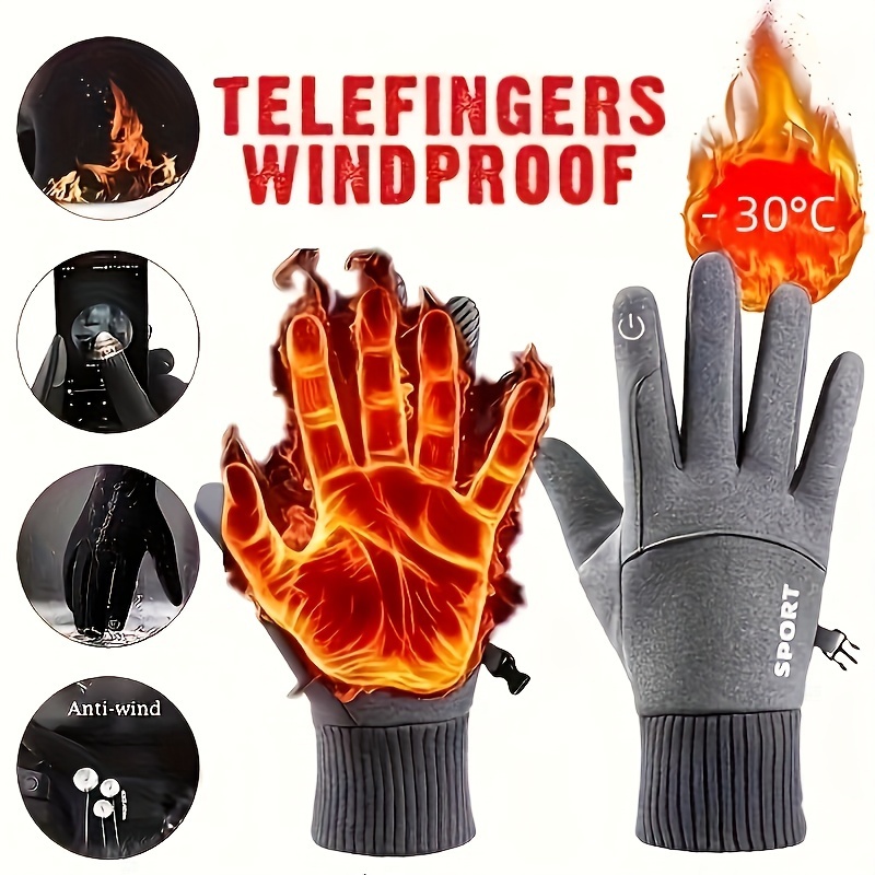 Winter Cycling Gloves Windproo - Ski Glove Waterproof บทวิจารณ์และราคา