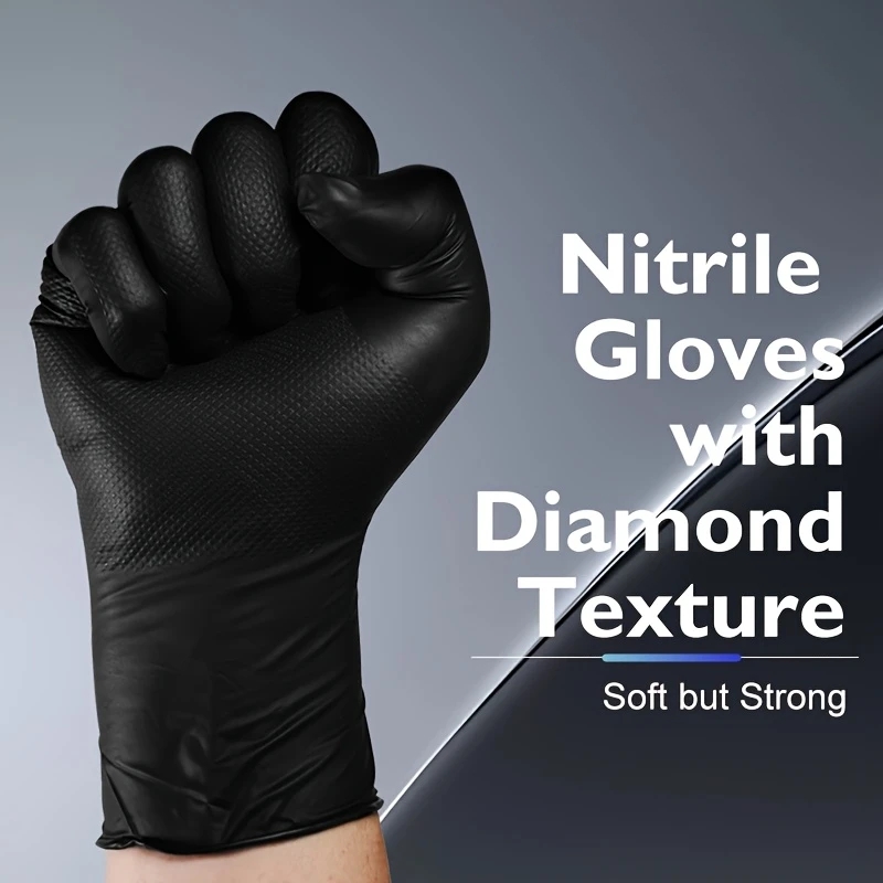 Black Heavy Duty Nitrile Dispo - Nitrile Mechanic Glove บทวิจารณ์และราคา