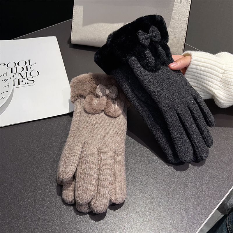 Gloves Women Wool Lined Touch  - Wool Glove Lined บทวิจารณ์และราคา