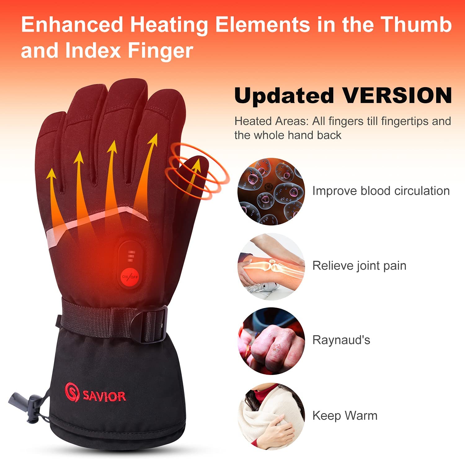 SNOW DEER Winter Heated Gloves - Ski Glove Waterproof บทวิจารณ์และราคา