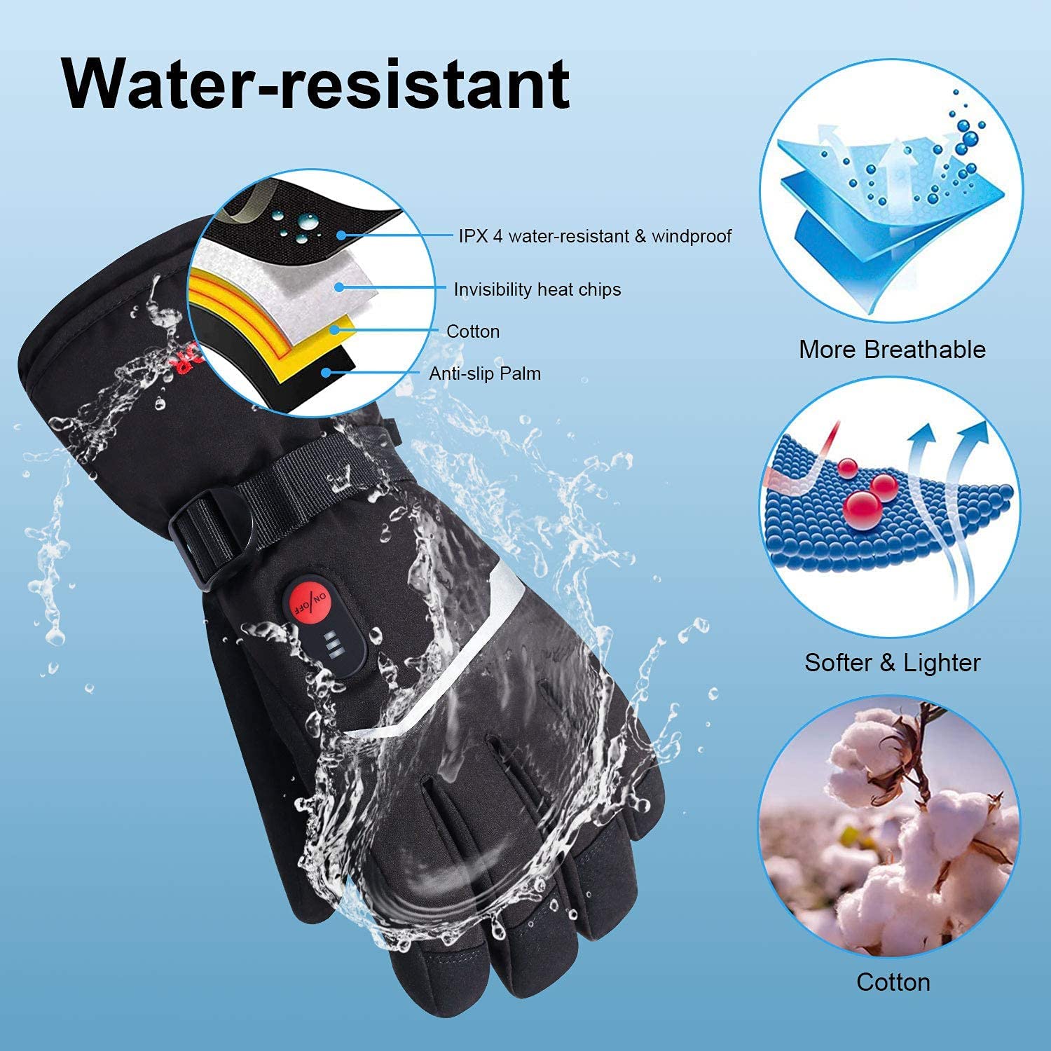 SNOW DEER Winter Heated Gloves - Ski Glove Waterproof บทวิจารณ์และราคา