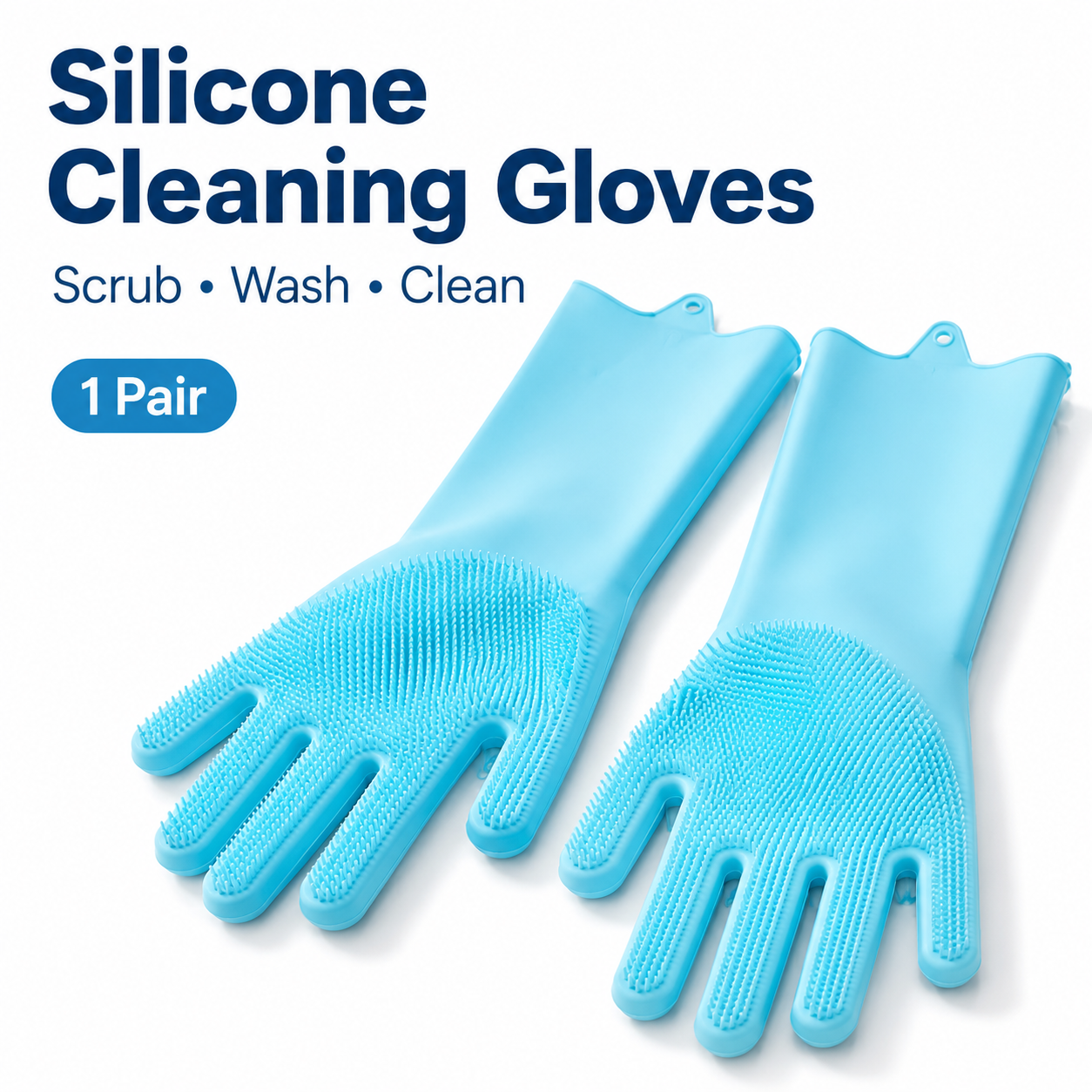 1 Pair Silicone Cleaning Glove - Dish Glove Rubber บทวิจารณ์และราคา