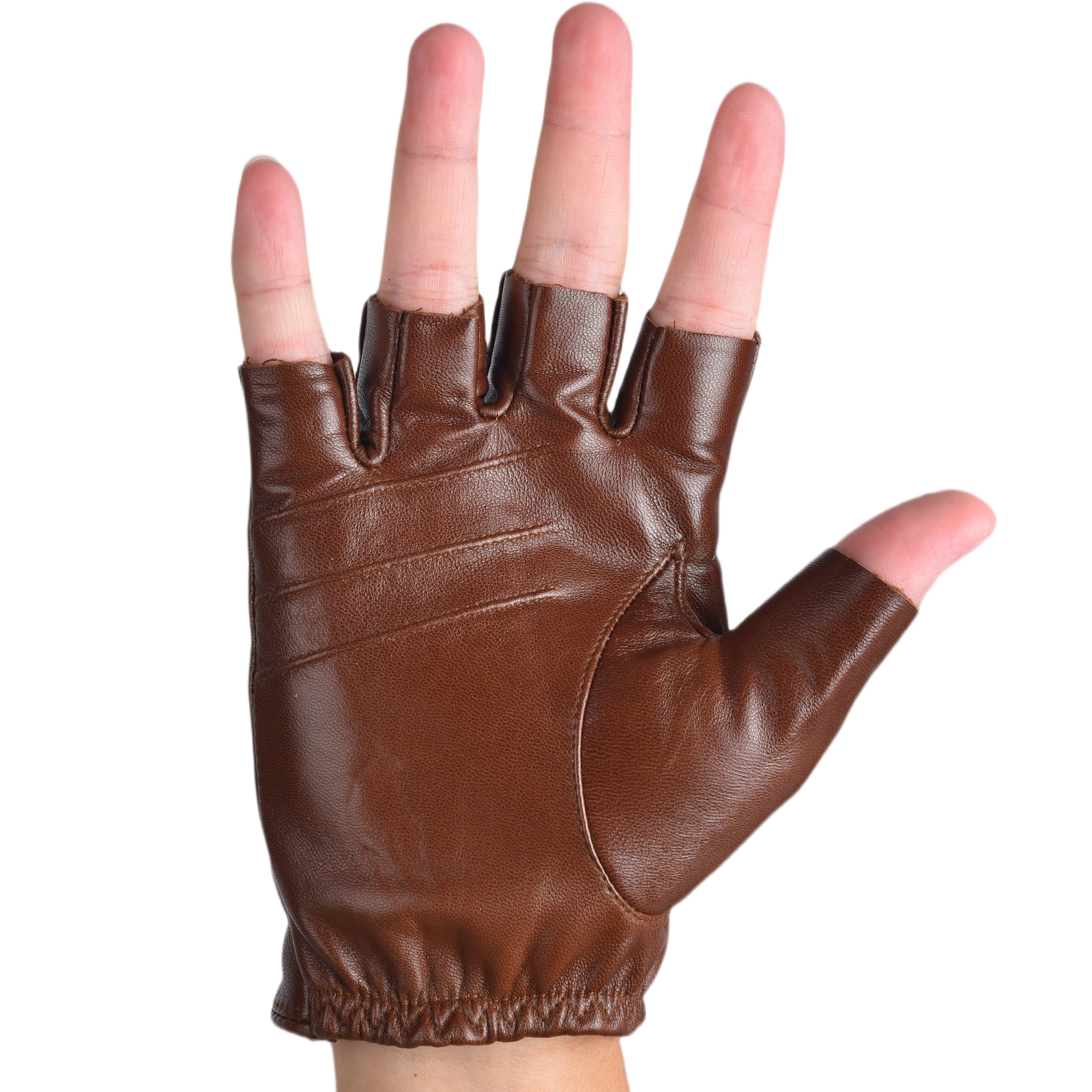 Mens Fingerless Half Finger Le - Leather Driving Glove บทวิจารณ์และราคา
