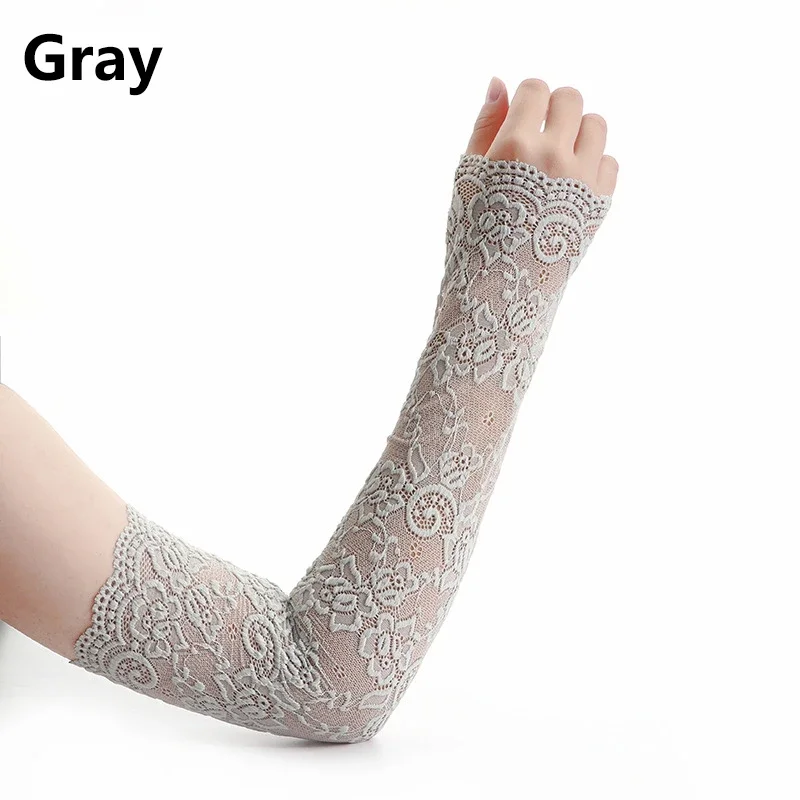 Summer Sunscreen Lace Arm Slee - Fingerless Glove Knit บทวิจารณ์และราคา