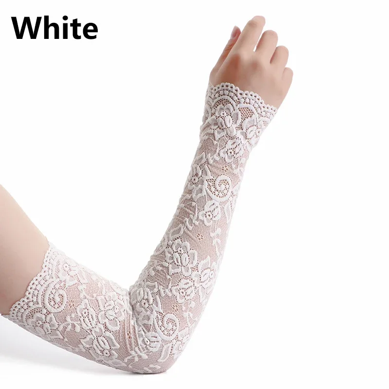 Summer Sunscreen Lace Arm Slee - Fingerless Glove Knit บทวิจารณ์และราคา