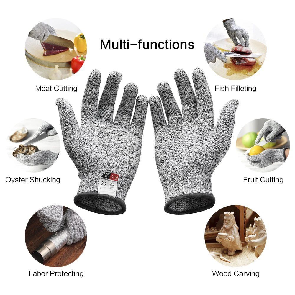 Level 5 HPPE Anti-Cut Gloves K - Cut Resistant Glove บทวิจารณ์และราคา