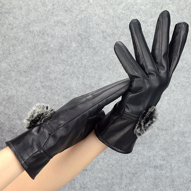 Women Winter Genuine Leather G - Wool Glove Lined บทวิจารณ์และราคา