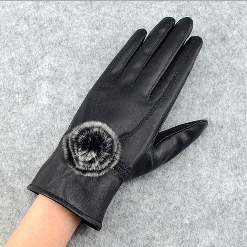 Women Winter Genuine Leather G - Wool Glove Lined บทวิจารณ์และราคา