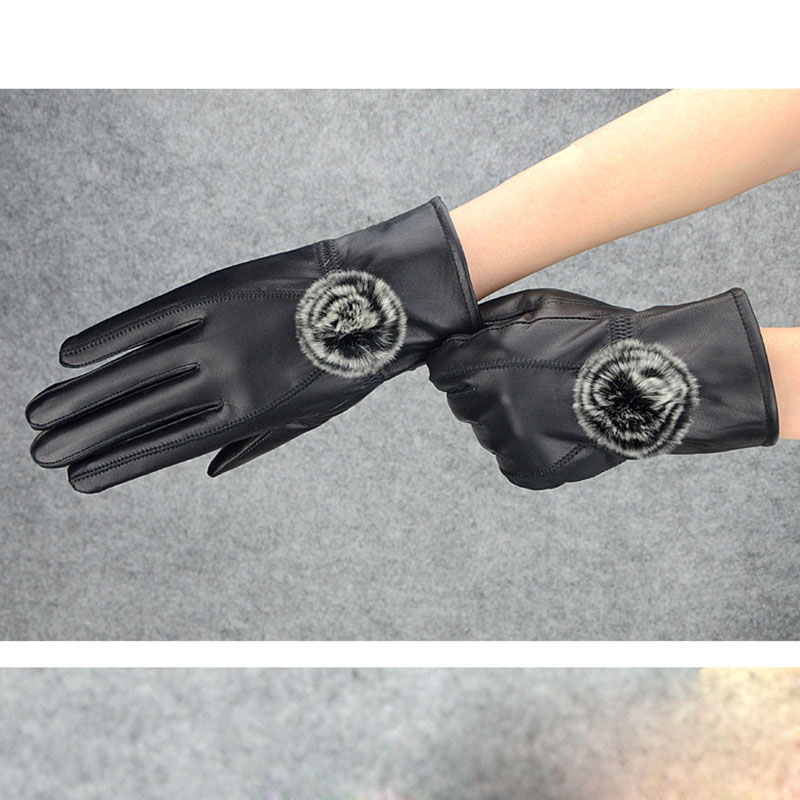 Women Winter Genuine Leather G - Wool Glove Lined บทวิจารณ์และราคา