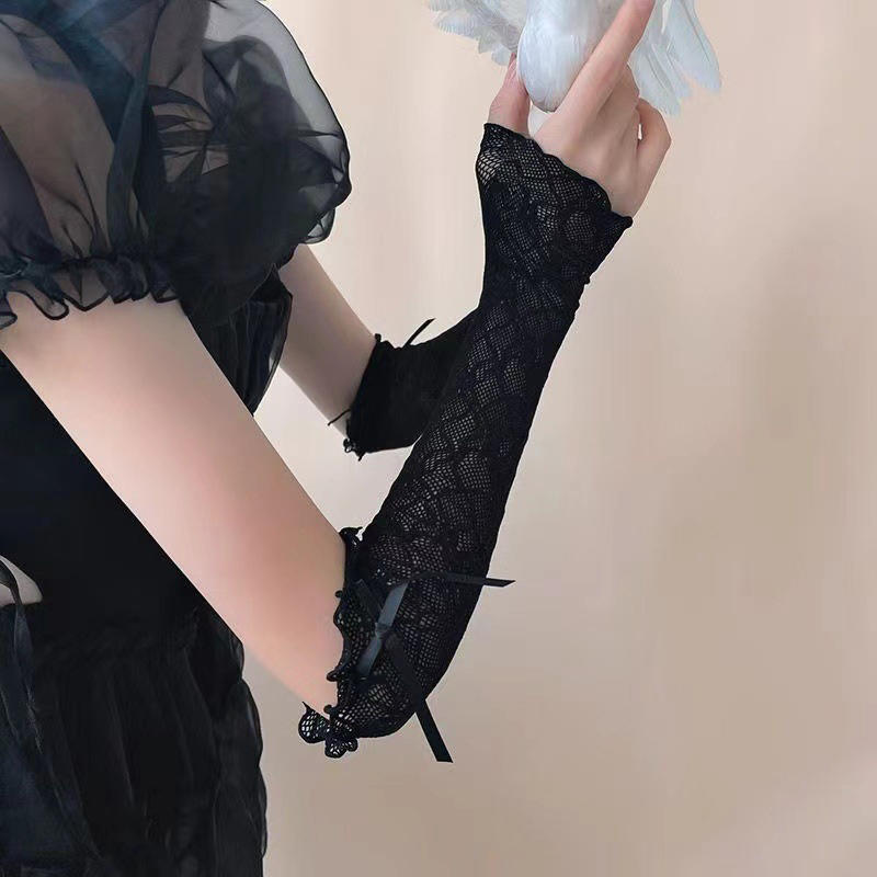 Summer Long Lace Ruffle Mesh F - Fingerless Glove Knit บทวิจารณ์และราคา