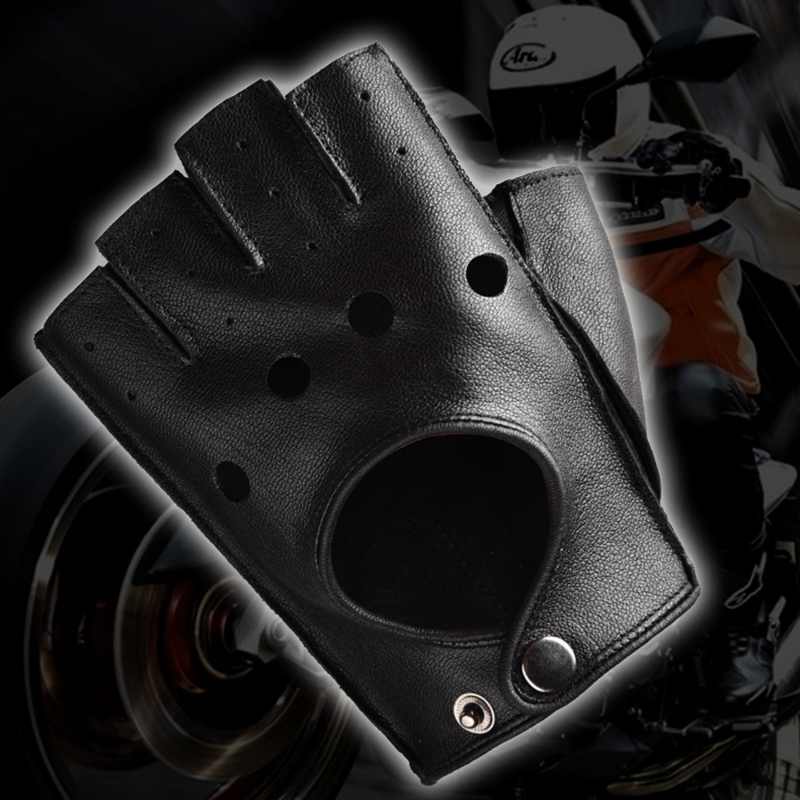 Leather Gloves Men's Half Fing - Leather Driving Glove บทวิจารณ์และราคา