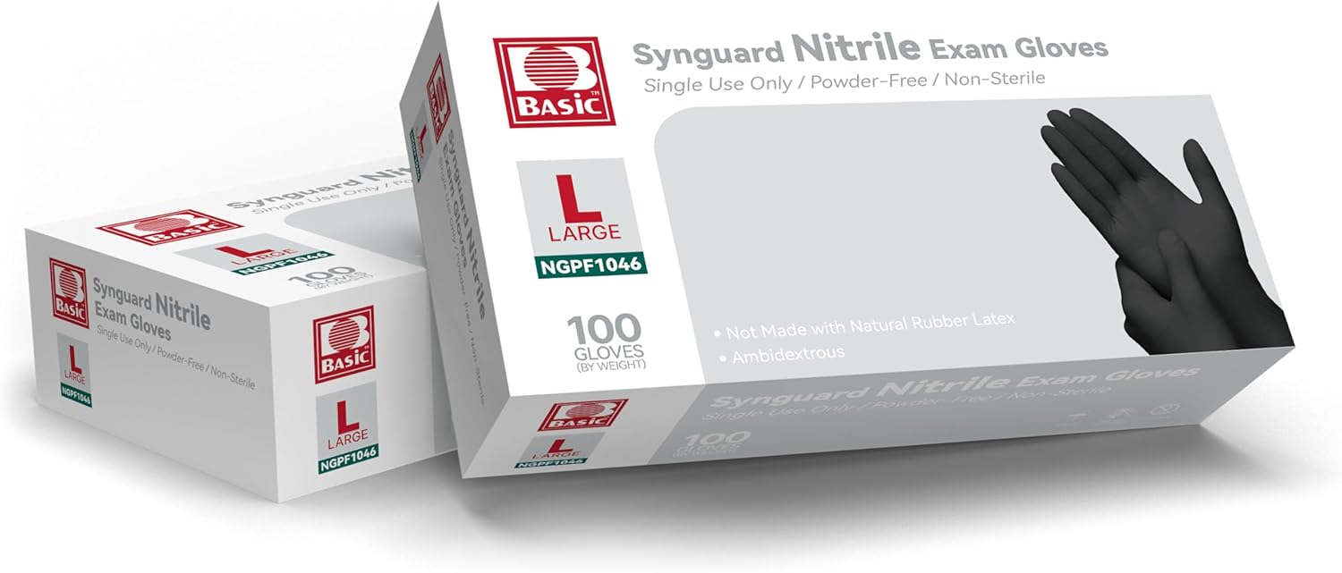 Large Black Nitrile Exam Glove - Exam Glove Nitrile บทวิจารณ์และราคา