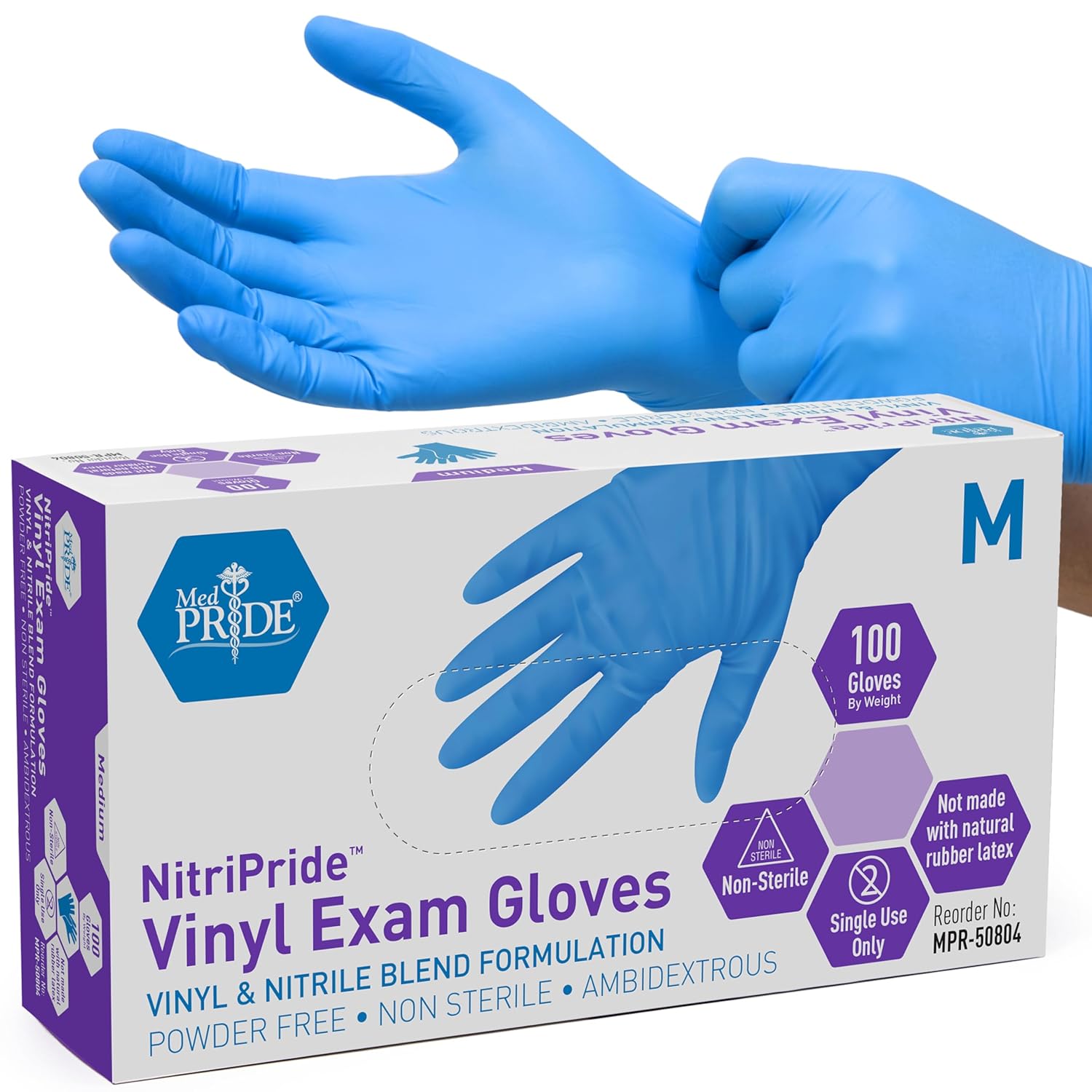 Powder-Free Nitrile/Vinyl Blen - Latex Disposable Glove บทวิจารณ์และราคา