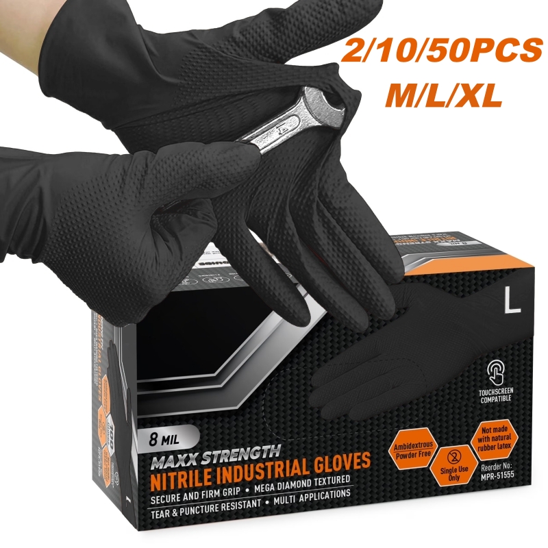 Heavy Duty Nitrile Safety Work - Nitrile Mechanic Glove บทวิจารณ์และราคา