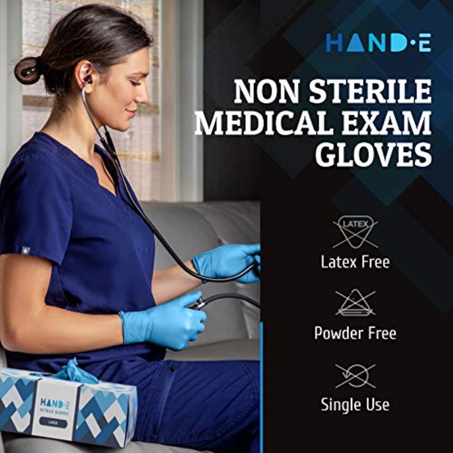 Blue Nitrile Disposable Gloves - Exam Glove Nitrile บทวิจารณ์และราคา