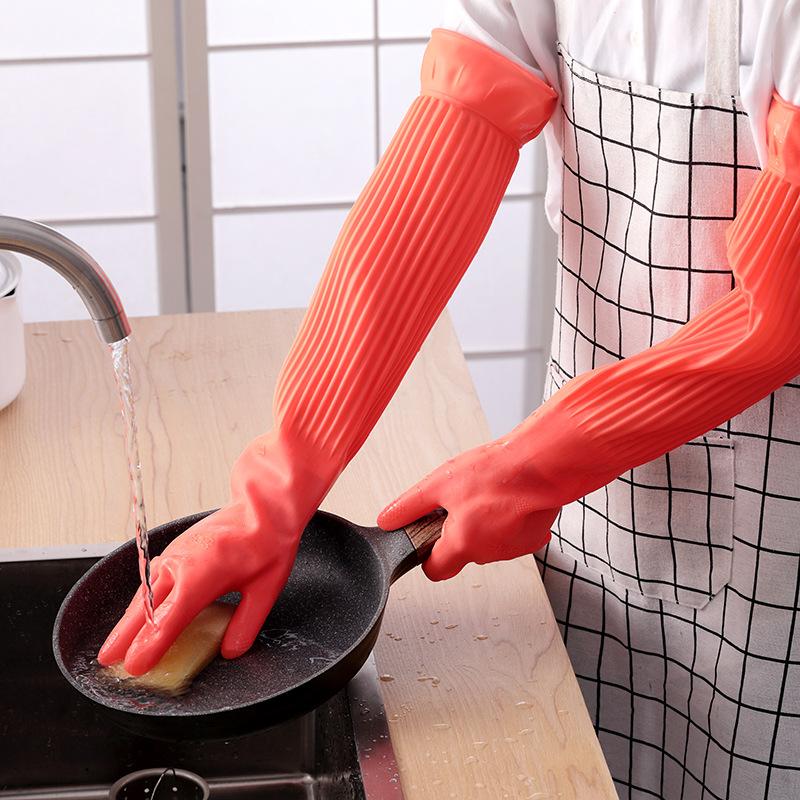 Long Reusable Rubber Dishwashi - Dish Glove Rubber บทวิจารณ์และราคา