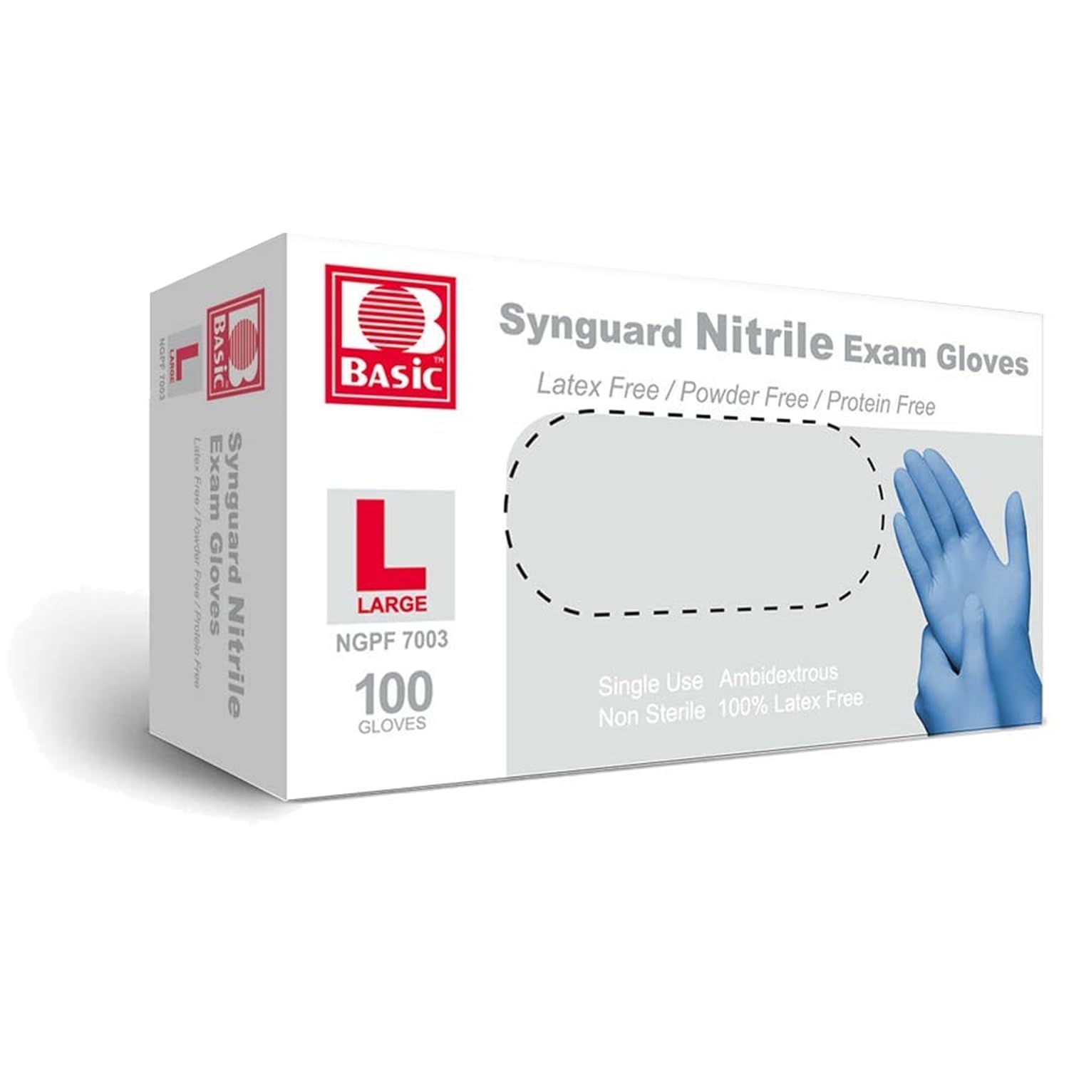 Latex-Free Blue Nitrile Exam G - Exam Glove Nitrile บทวิจารณ์และราคา