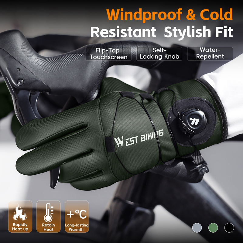 Winter Bike Gloves Magnetic Qu - Winter Glove Insulated บทวิจารณ์และราคา