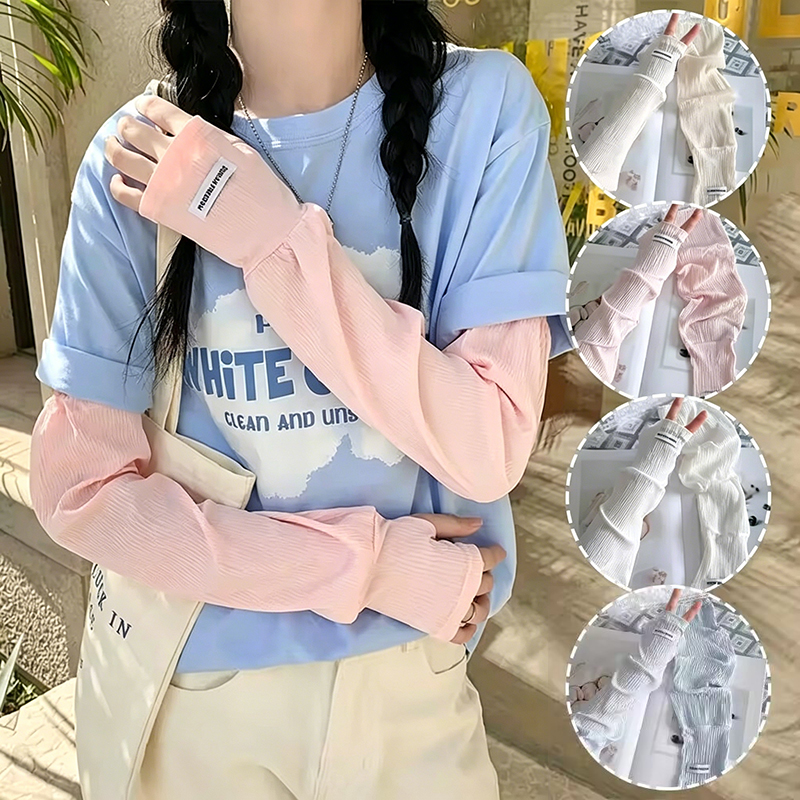 Summer Loose Ice Silk Uv Prote - Fingerless Glove Knit บทวิจารณ์และราคา