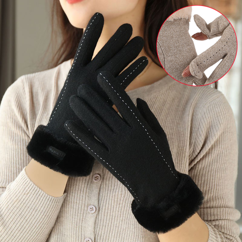 Women Winter Gloves Flip Top F - Wool Glove Lined บทวิจารณ์และราคา