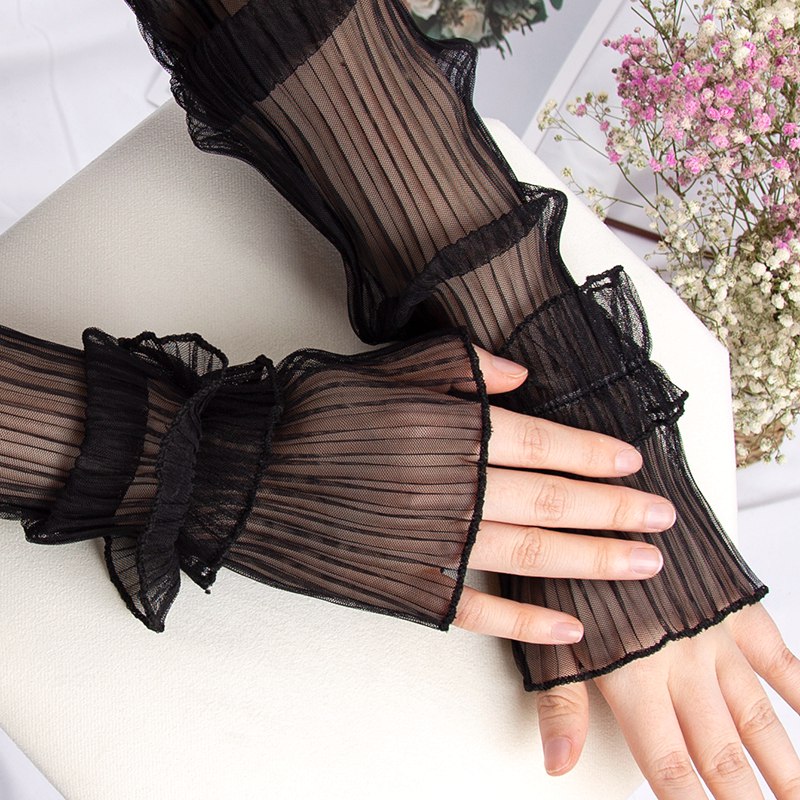 Women Summer Long Sun-protecti - Fingerless Glove Knit บทวิจารณ์และราคา