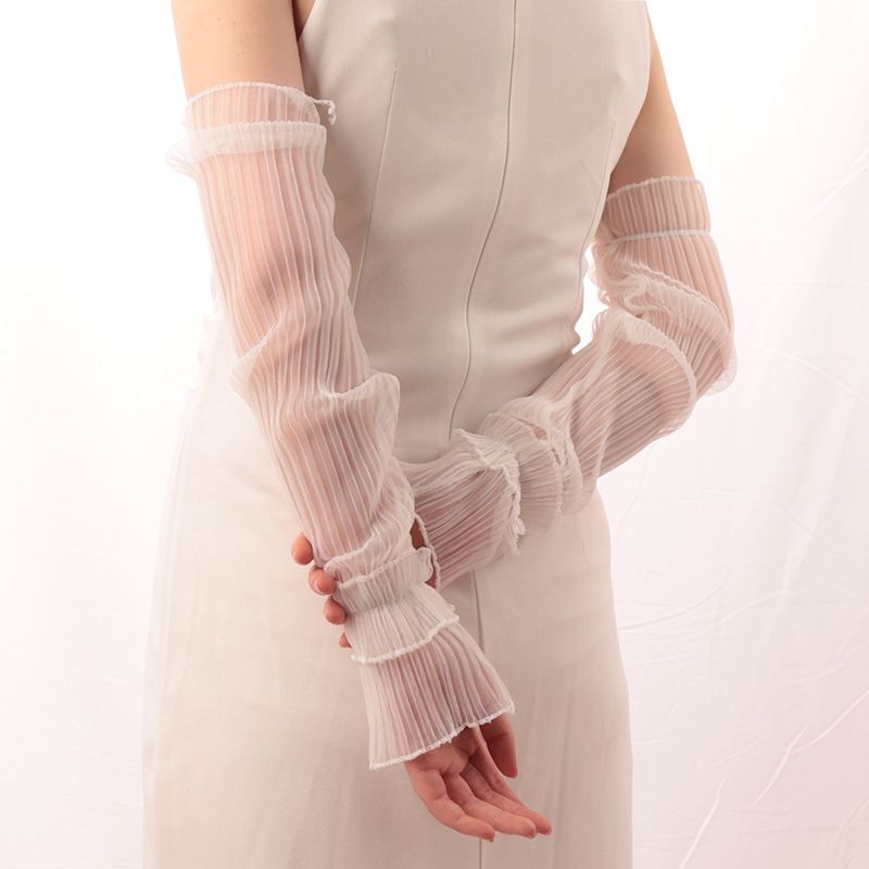 Women Summer Long Sun-protecti - Fingerless Glove Knit บทวิจารณ์และราคา