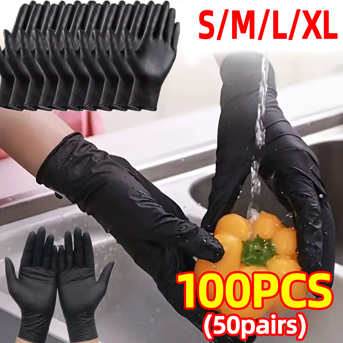 Heavy-Duty Black Disposable Ni - Nitrile Mechanic Glove บทวิจารณ์และราคา