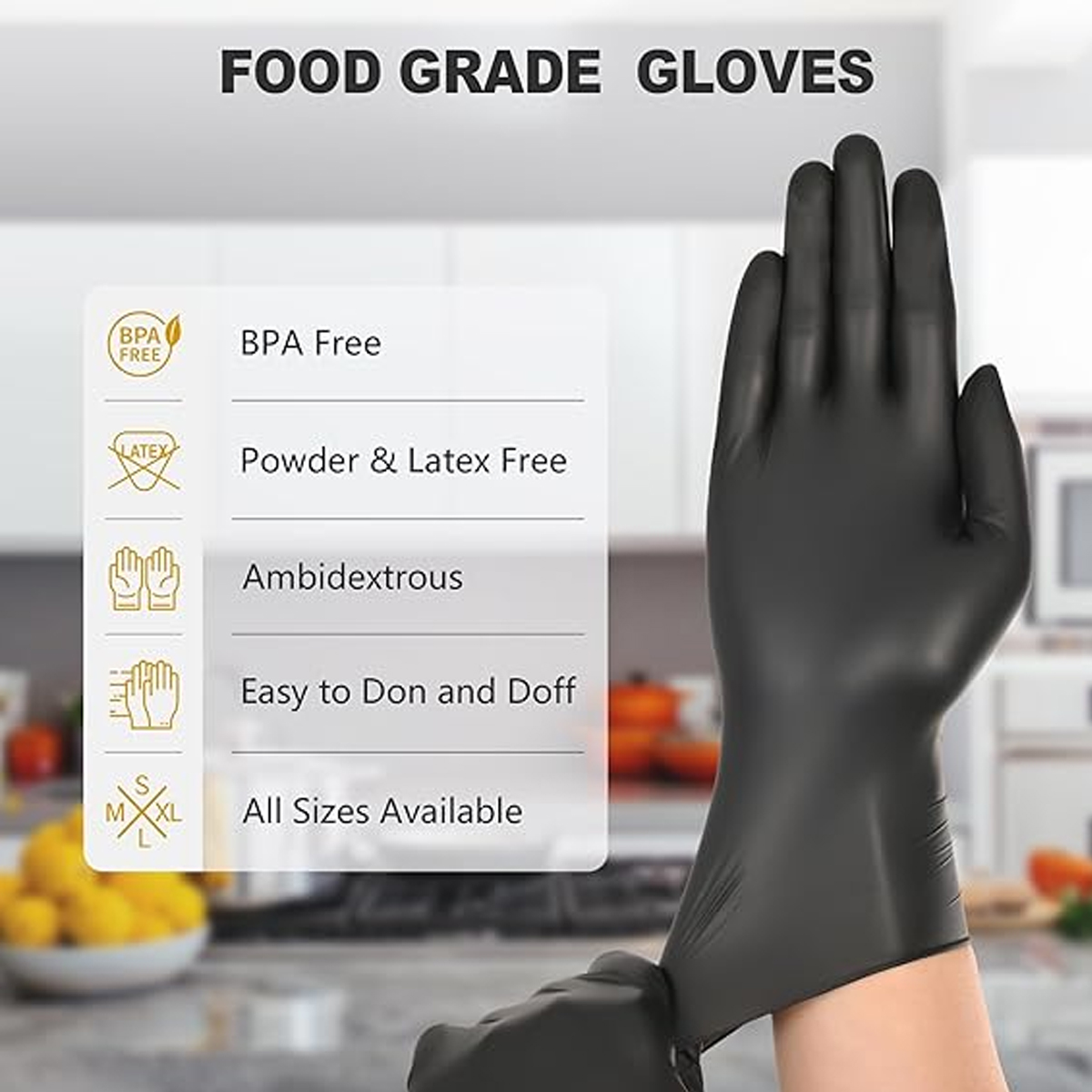Heavy-Duty Black Disposable Ni - Nitrile Mechanic Glove บทวิจารณ์และราคา