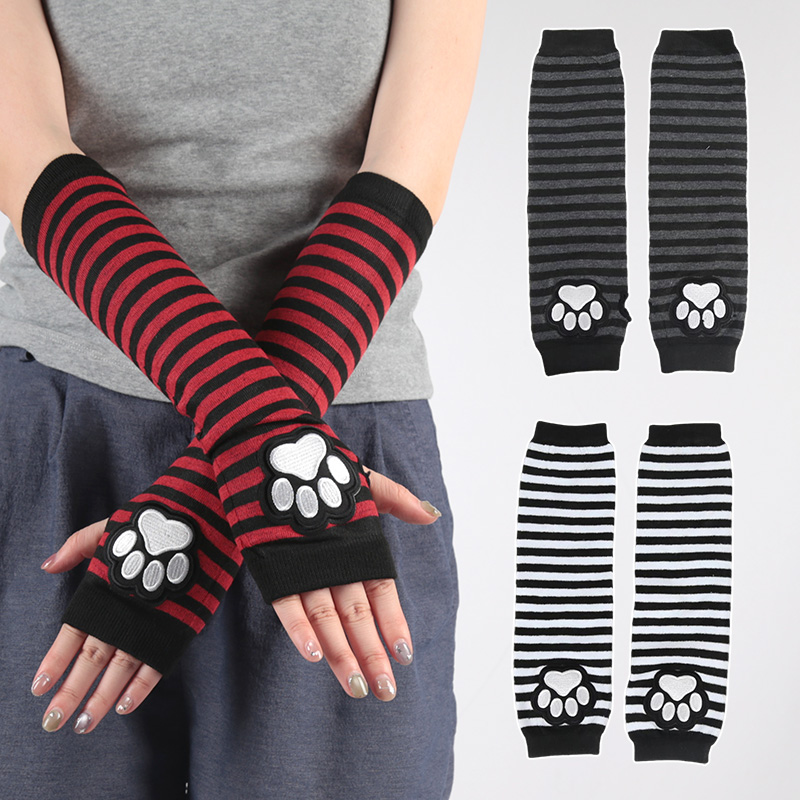 Unisex Black Fingerless Gloves - Fingerless Glove Knit บทวิจารณ์และราคา