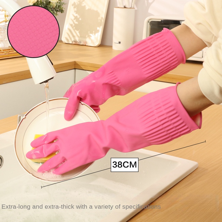 38cm Extra Thick Pink Rubber D - Dish Glove Rubber บทวิจารณ์และราคา