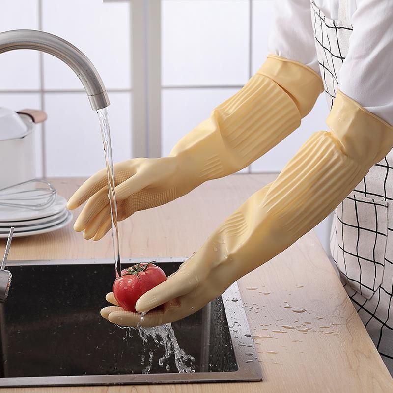 Long Reusable Rubber Dishwashi - Dish Glove Rubber บทวิจารณ์และราคา