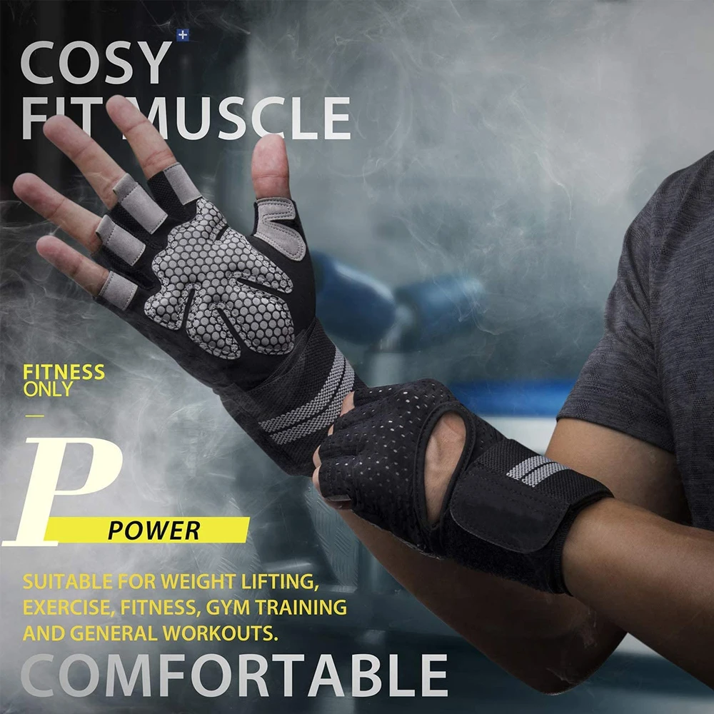 1Pair Half Finger Gym Fitness  - Workout Glove Gym บทวิจารณ์และราคา