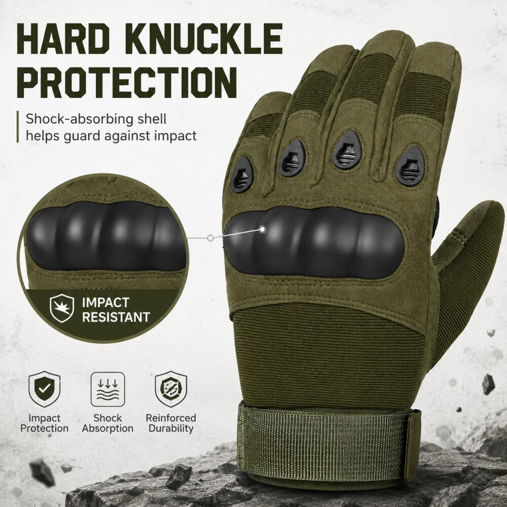 Full Finger Tactical Gloves wi - Motorcycle Glove Knuckle บทวิจารณ์และราคา