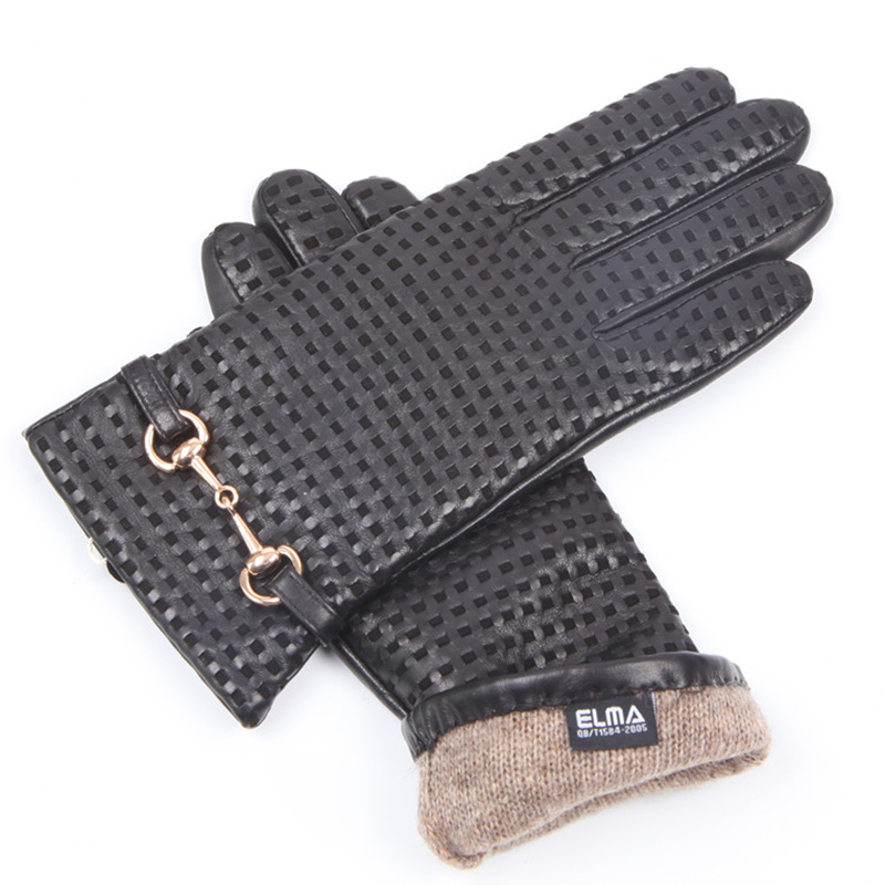 Autumn Winter Real Leather Glo - Wool Glove Lined บทวิจารณ์และราคา