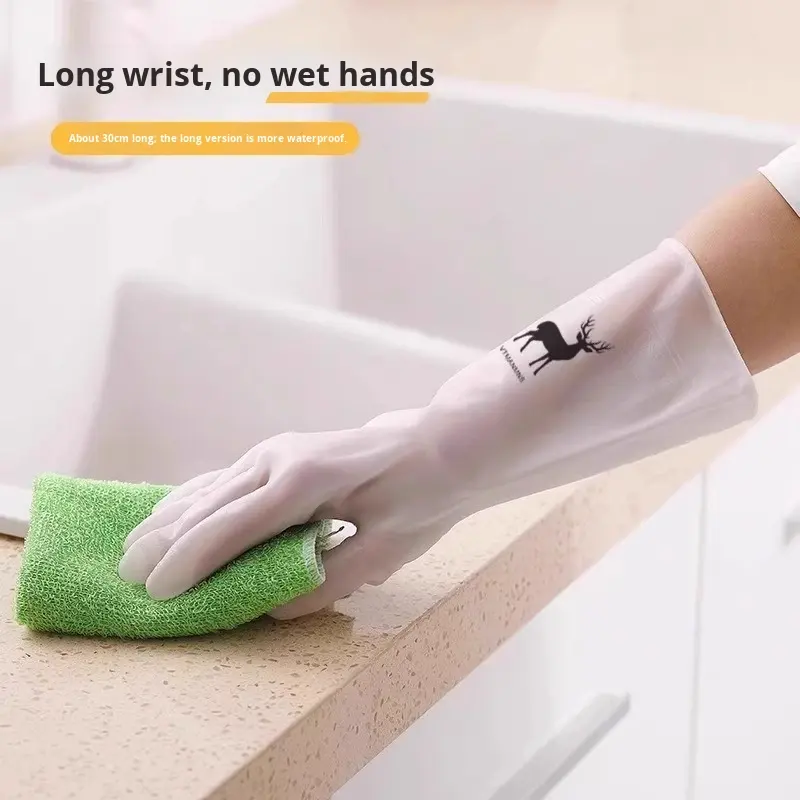 Waterproof Housework Cleaning  - Dish Glove Rubber บทวิจารณ์และราคา