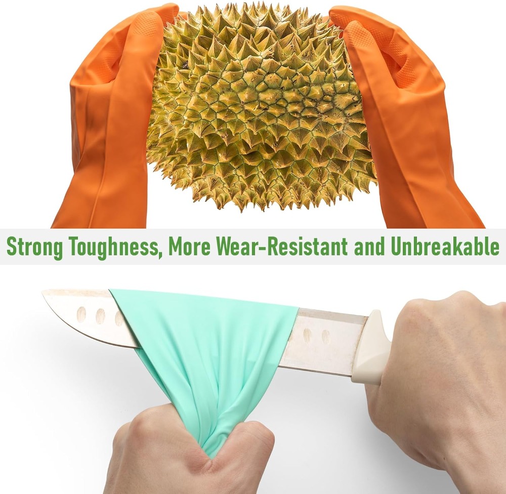 3 Pairs Colorful Rubber Dishwa - Rubber Glove Cleaning บทวิจารณ์และราคา