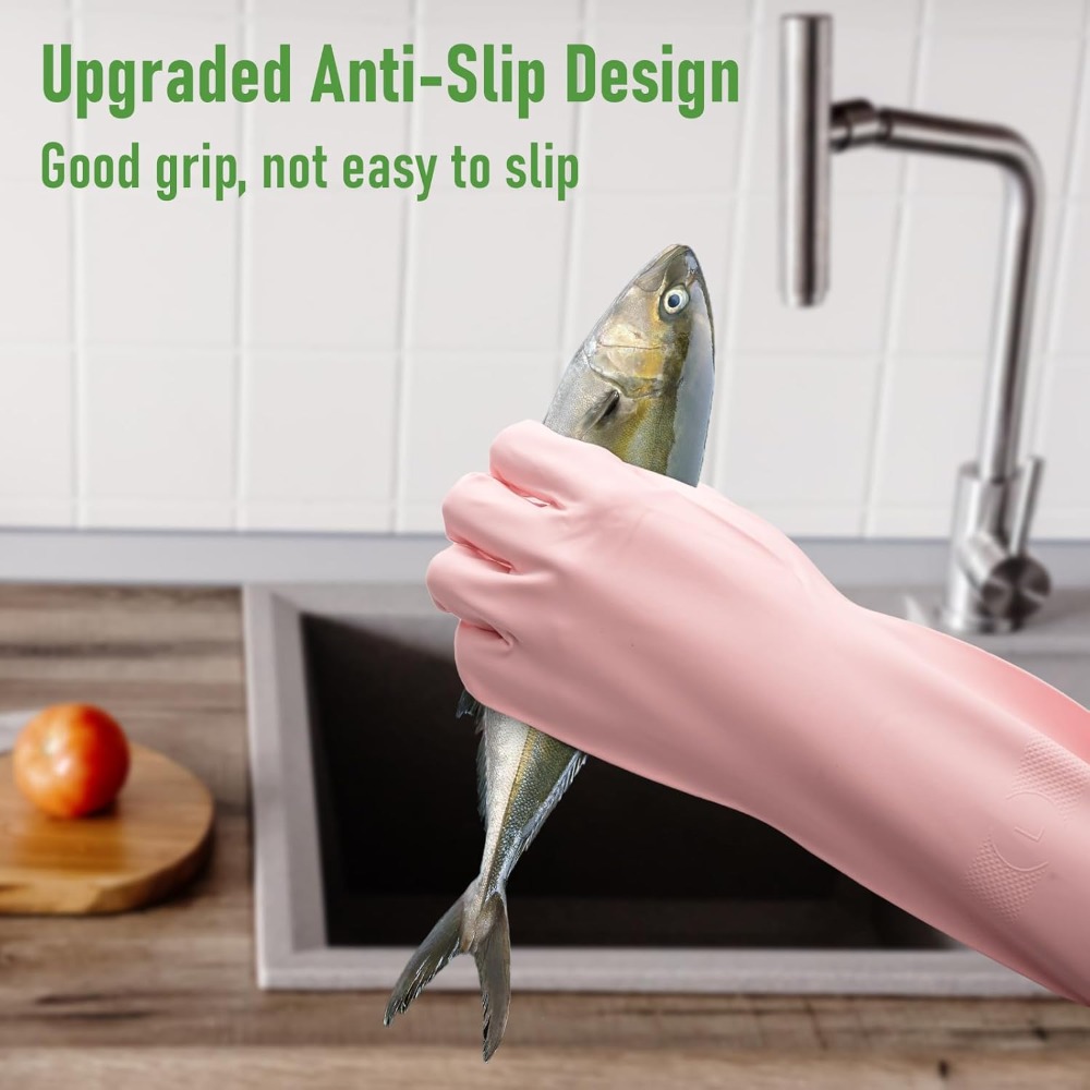 3 Pairs Colorful Rubber Dishwa - Rubber Glove Cleaning บทวิจารณ์และราคา