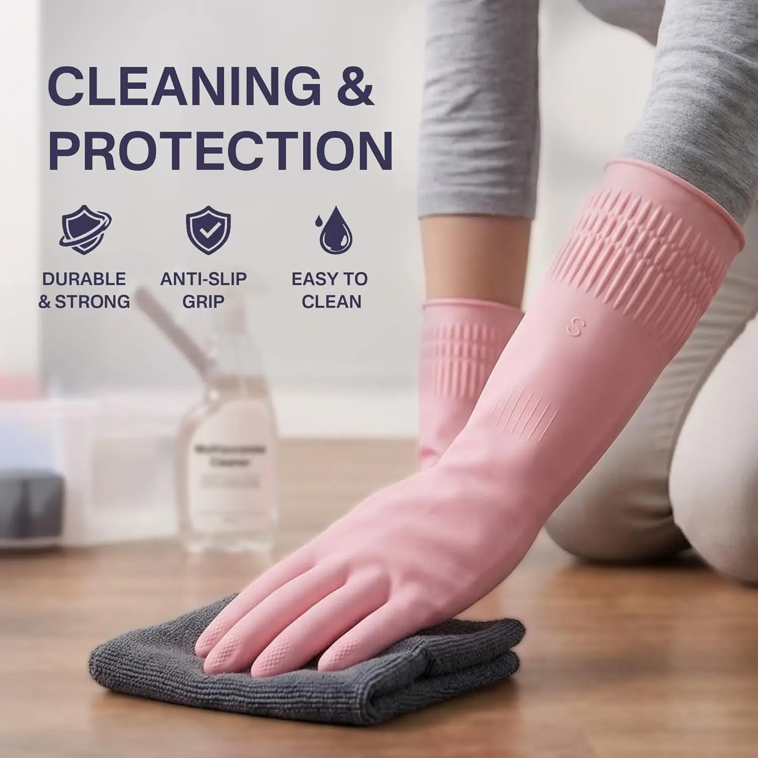 Reusable Rubber Dishwashing Gl - Rubber Glove Cleaning บทวิจารณ์และราคา
