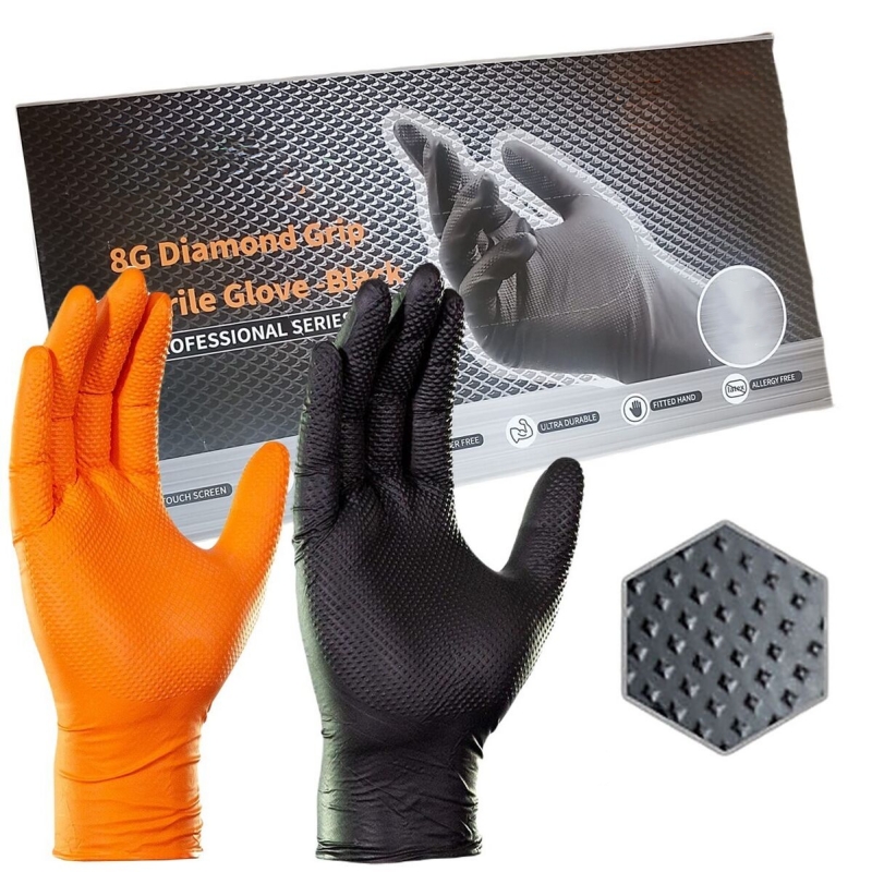 8Mil Thick Heavy Duty Safety W - Nitrile Mechanic Glove บทวิจารณ์และราคา